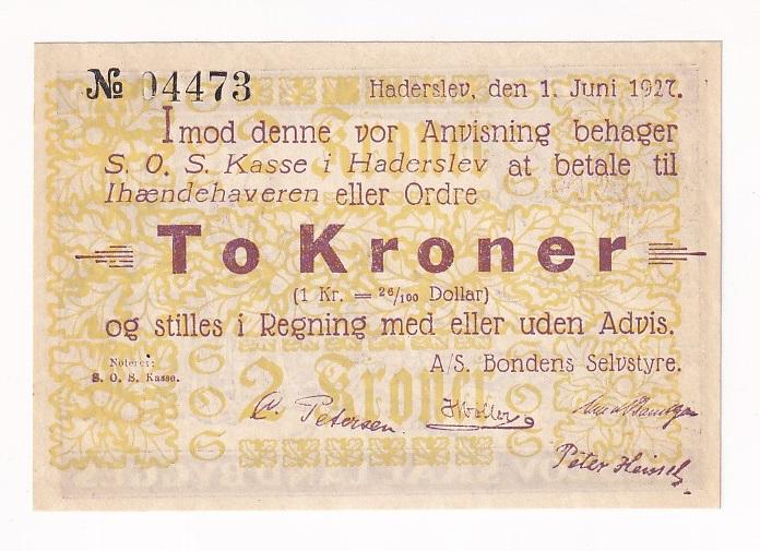 Дания Банкнота 2 кроны 1927 год UNC (38861)