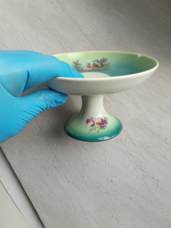 Красивая антикварная конфетница фруктовница Гарднер до 1917 года галантные сцены раритет