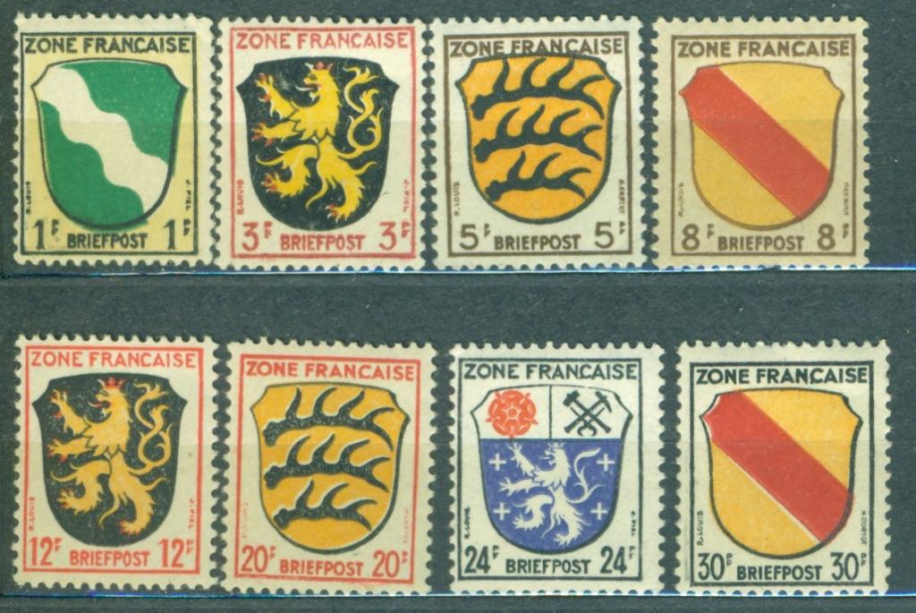 Германия 1945 г. Французская зона оккупации часть серии негашеная**