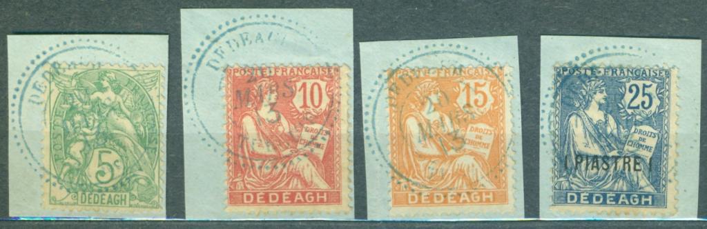 Дедеа (Французский пост-офис в Турции) стандарт набор 1903-13 г. гашеная*