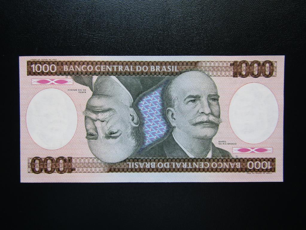 Бразилия - 1000 крузейро 1986г. UNC.