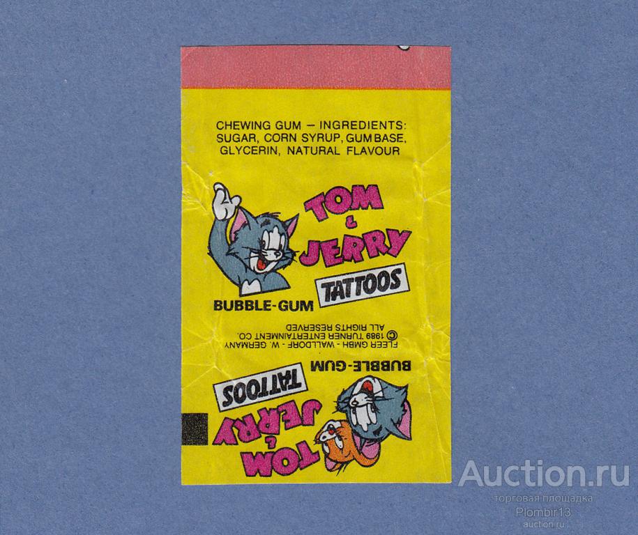 Обертка Германия Fleer Tom and Jerry Tattoos 1989г