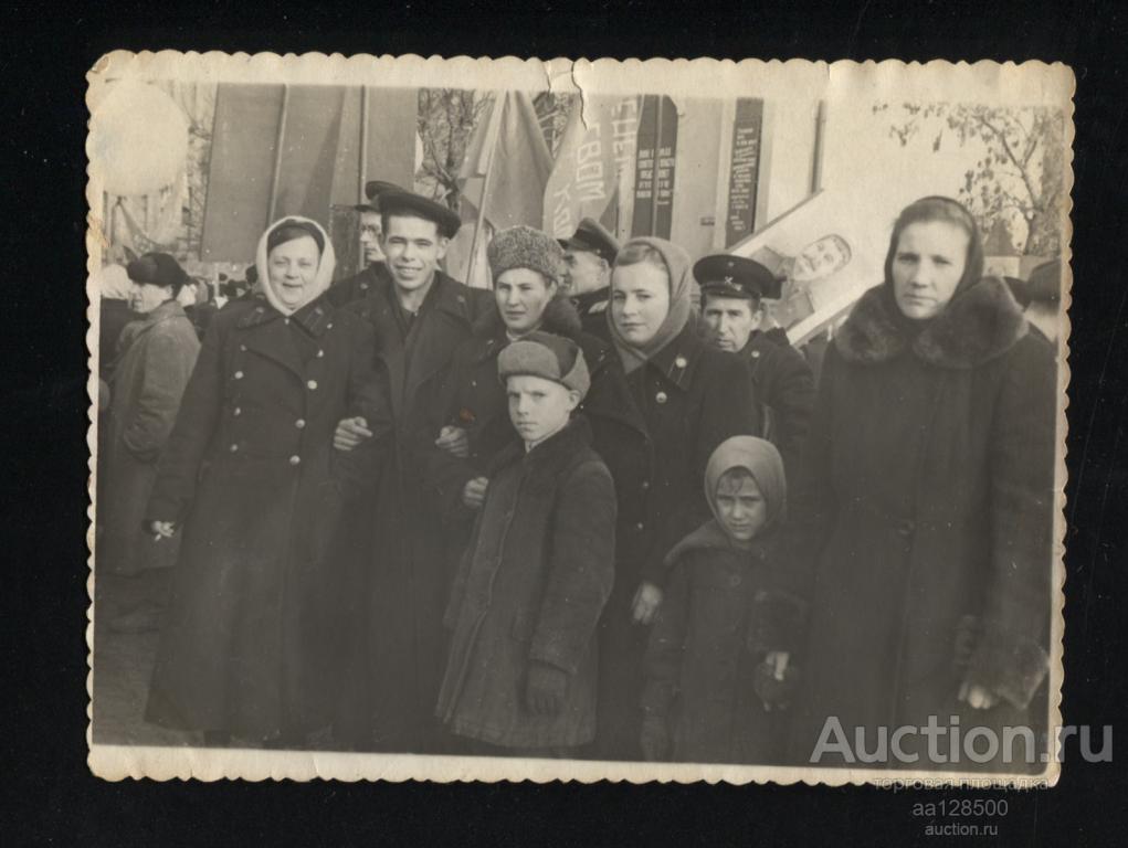 фото демонстрация Сталин дети железная дорога 117х87 мм