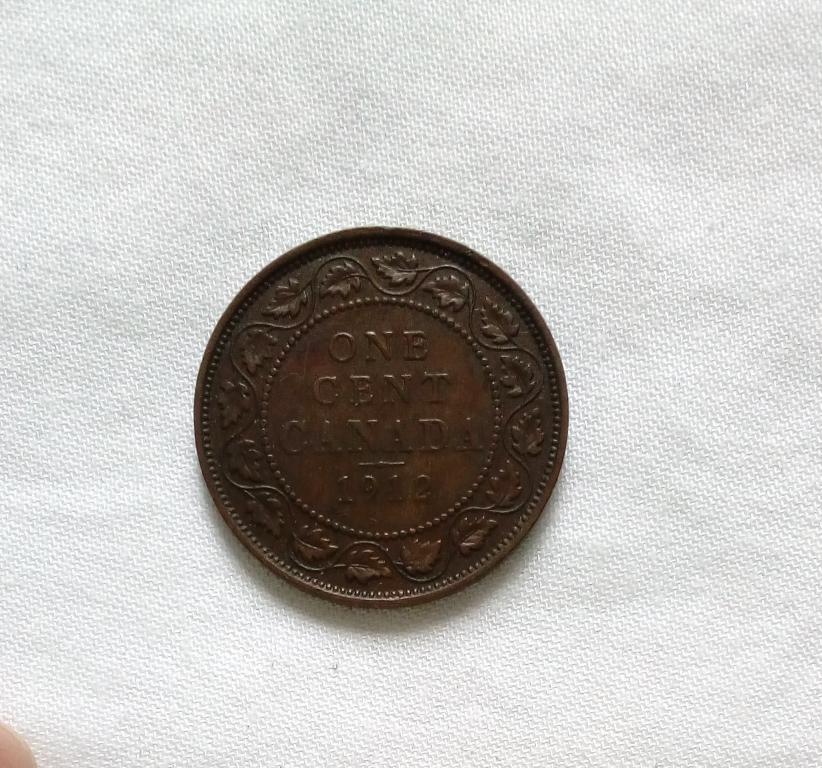 Канада 1 цент 1912 год медь