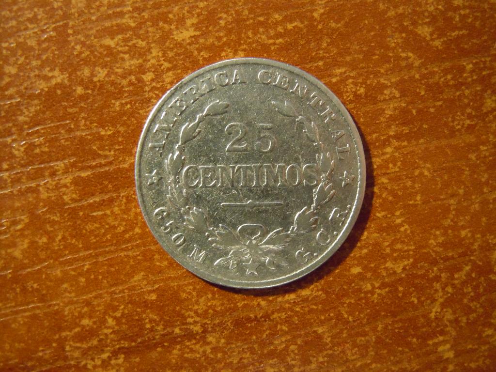 25 сентимо 1924г Коста-Рика, 3,29гр, серебро