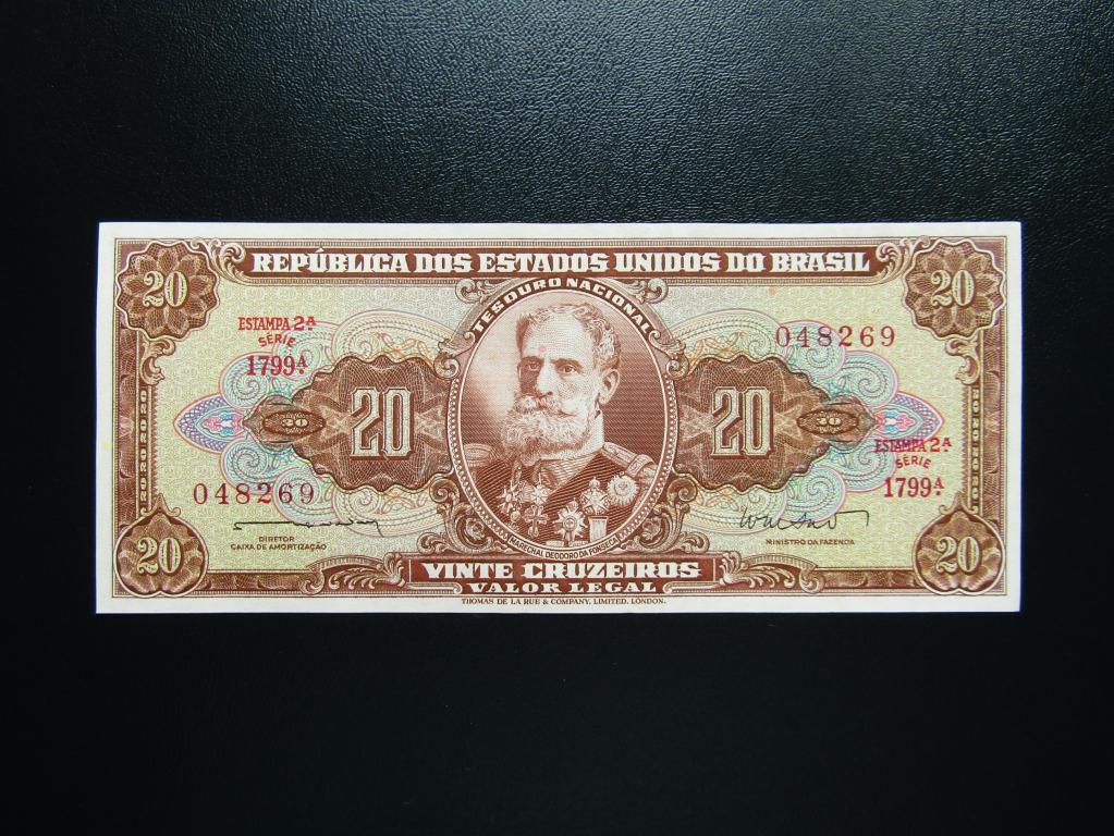 Бразилия -  20 крузейро 1963г. UNC.