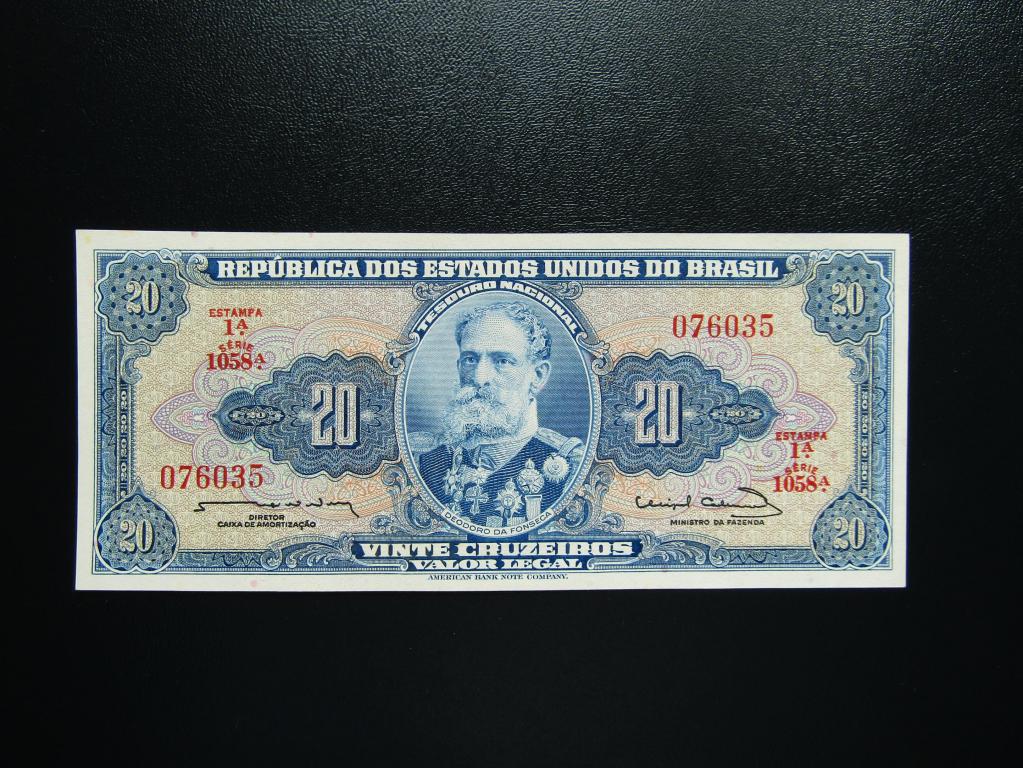 Бразилия -  20 крузейро 1962г. UNC.