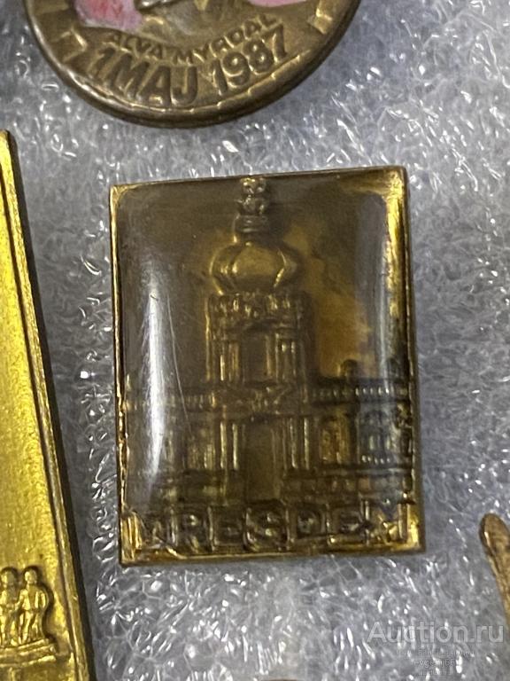 значок DDR  ГДР Знак DRESDEN ДРЕЗДЕН. ТЯЖЕЛЫЙ ЭМАЛЬ РЕДКИЙ RR