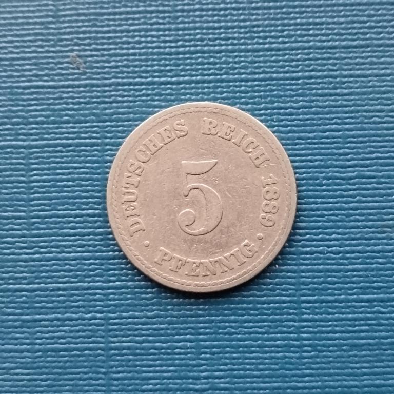 5 пфеннигов 1889 год Германия  А лот 8