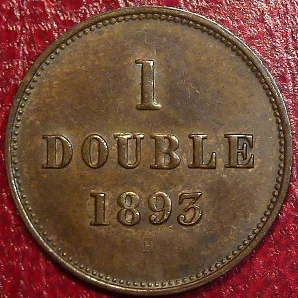 Гернси 1 дубль 1893 года.