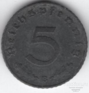 Германия 5 пфеннигов 1942 B года В