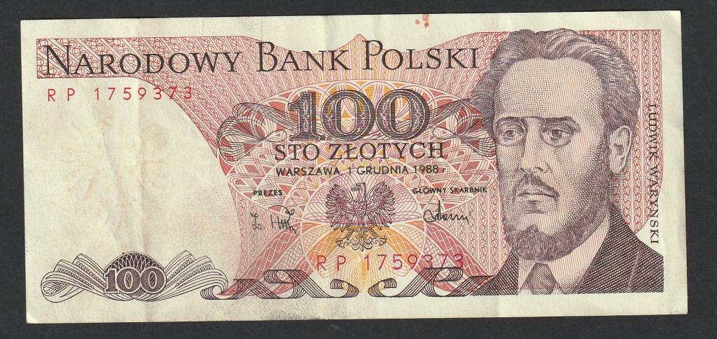 Польша, 100 злотых 1988 года