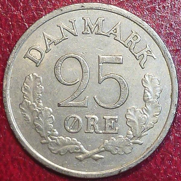 Дания 25 эре 1962 года.