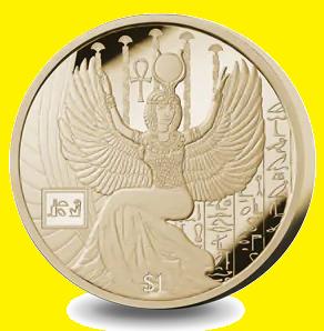 * Сьерра-Леоне 1 доллар 2023 Исида (Isis) * Серия 'Египетские Боги' * Вирениум * Unc * Капсулы