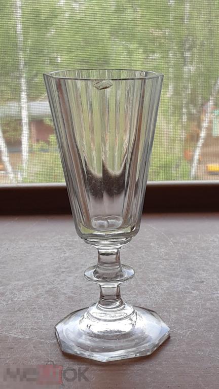 Трактирная рюмка лафитник Муха шлифованные грани XIX век Мальцовское стекло (ТМ1) 