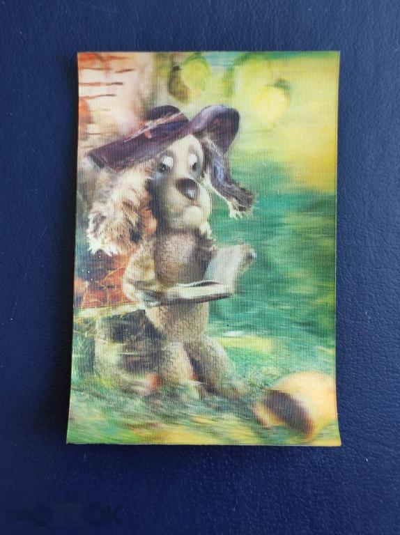 Календарик стерео  Серьёзный Разговор  1987 объёмный 3D варио мультфильм МУЛЬТИК переливной СССР 