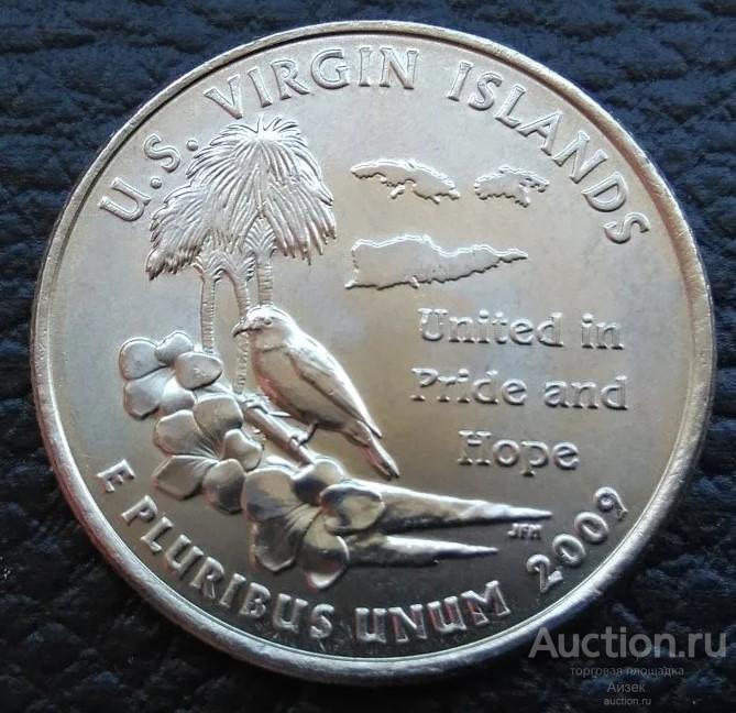США 25 центов 2009 (квотер) .Американские Виргинские острова  (мешковые AUNC )KM# 449