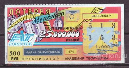 Лотерея  моментальная  меценат  буква  С   №  10189