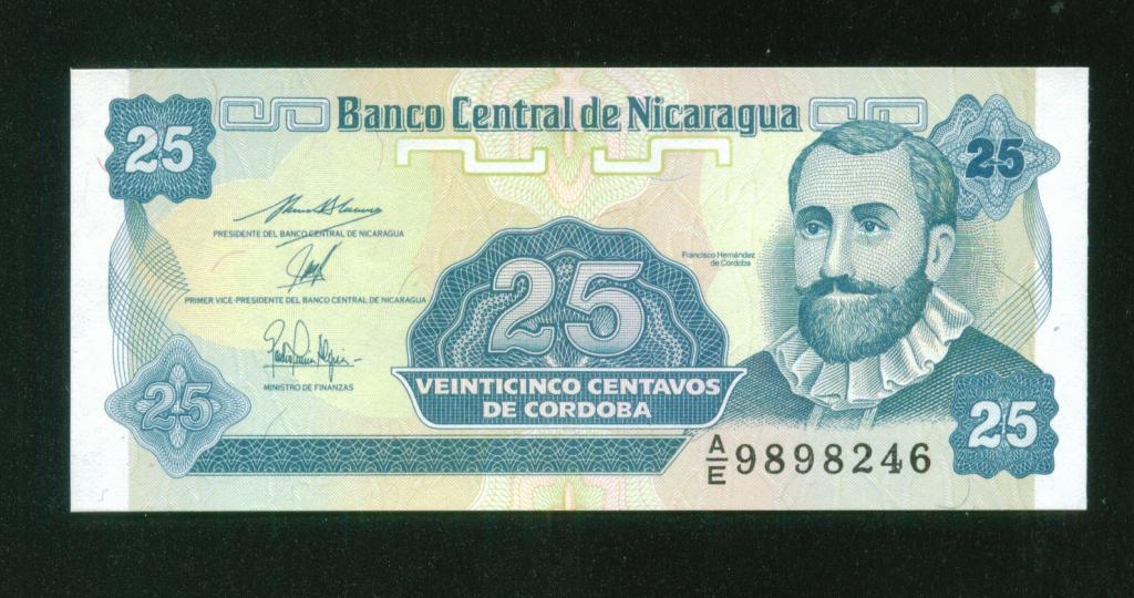 Бона Никарагуа 25 сентаво центаво 1991 год UNC банкнота A-E 9898246