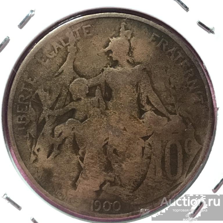 10 сантимов 1900 Франция (холдер)