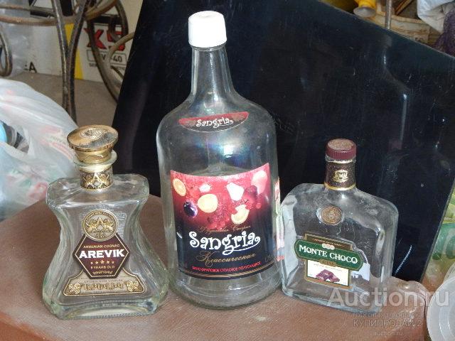 Бутылки из под вина и виски (3 шт)