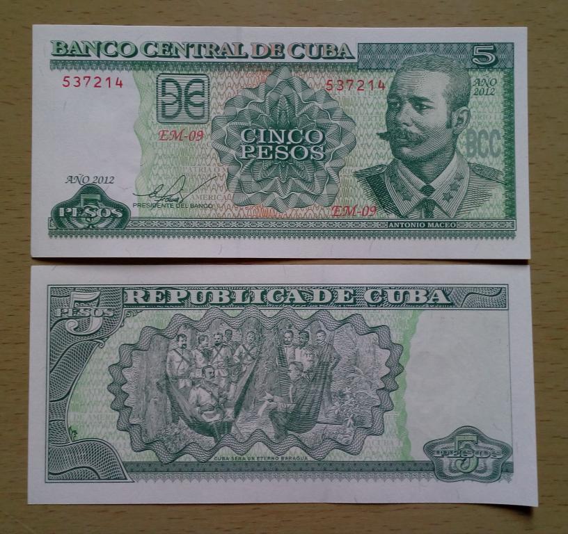 Куба 5 песо 2012 год unc пресс