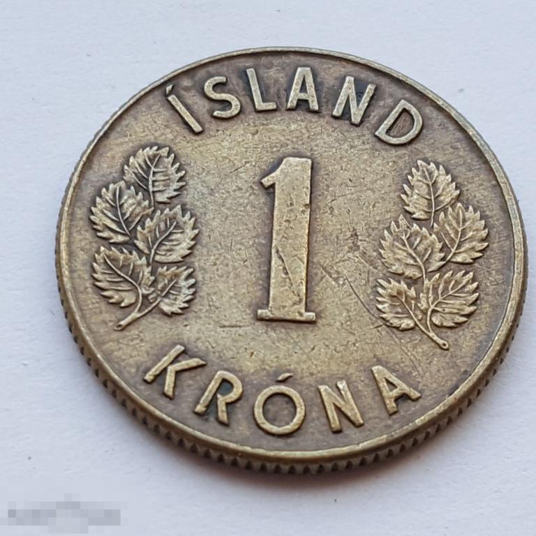1 Крона 1973 год  Исландия 