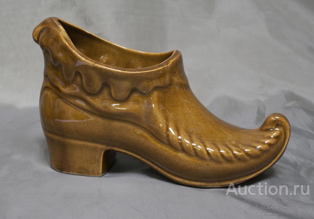 Ботинок, керамика, коричневый, высота 10 см, длина 16 см  (71)