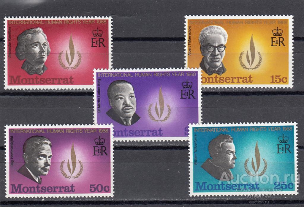 MONTSERRAT  МОНТСЕРРАТ   Борцы за права человека Серия  1968  Сост** MNH
