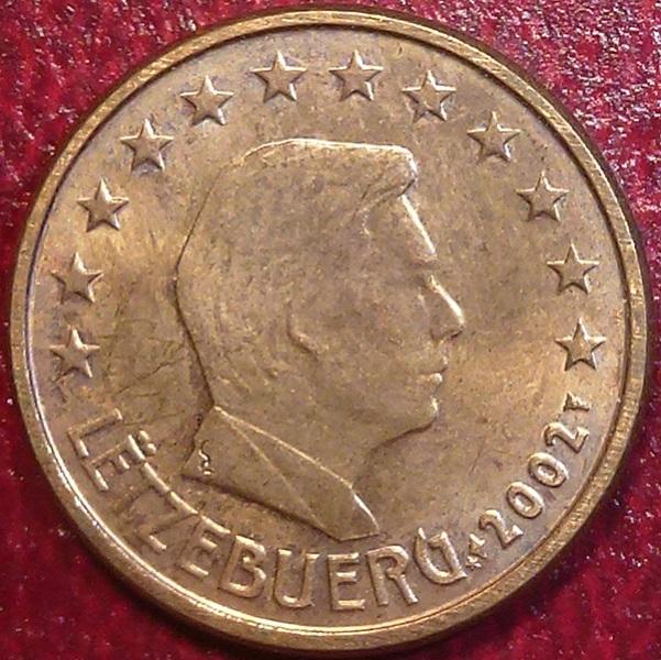 Евросоюз. Люксембург 1 евроцент 2002 года.