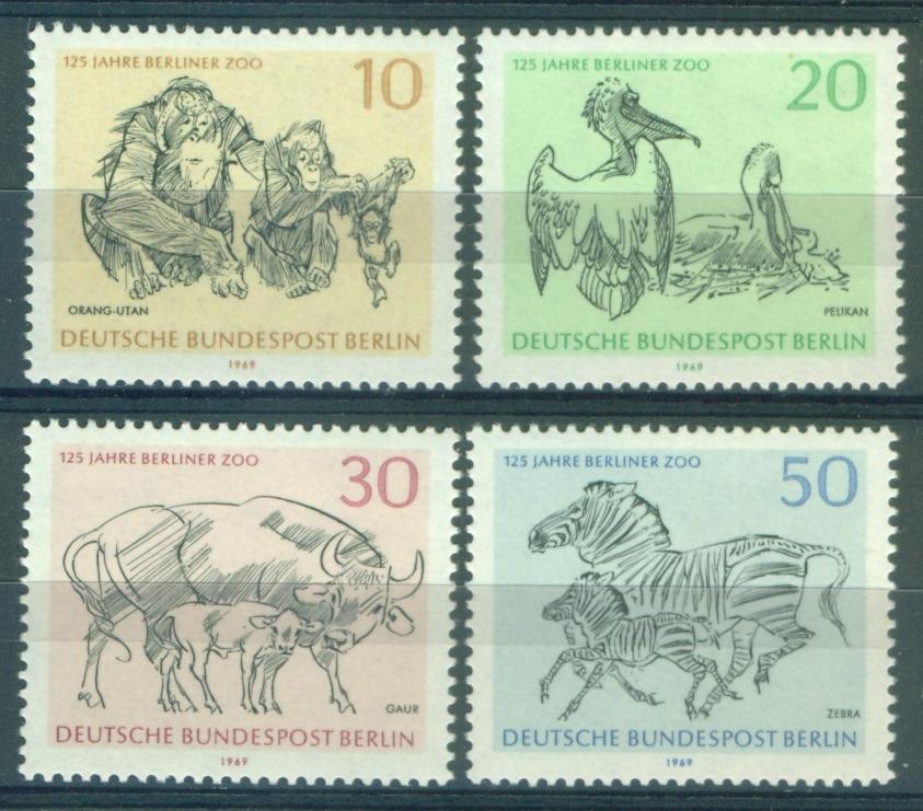 Берлин 1969 г. серия. Фауна Животные зоопарка  негашеная**