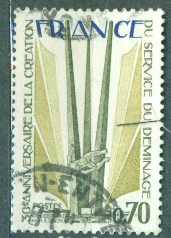 Франция 1975 г. 30 лет службе спасения шахтеров  гашеная
