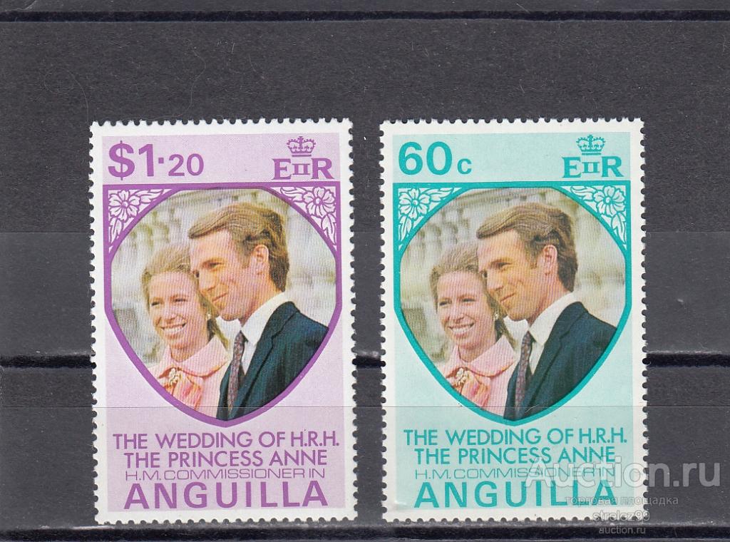 ANGUILLA  АНГИЛЛА  АНГИЛЬЯ    Принцесса Анна  Пара  Сост **  MNH