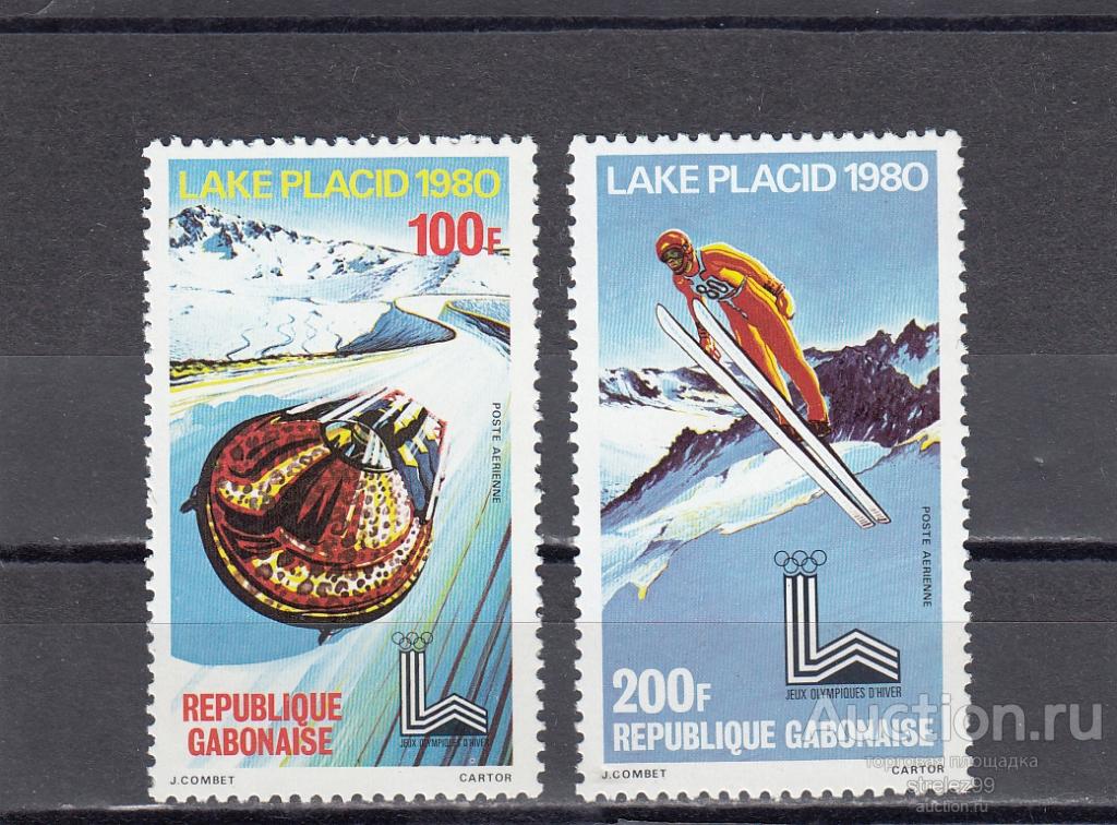 GABONAISE ГАБОН  Спорт Олимпиада Лейк Плесид Пара 1980 Сост** MNH