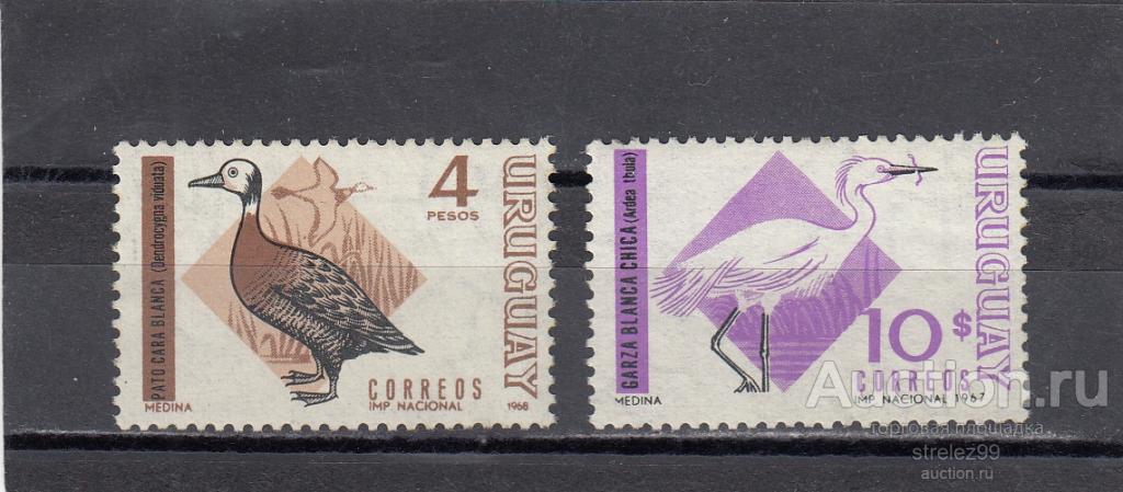 URUGUAY  УРУГВАЙ  Фауна Птицы водоплавающие Пара 1968  15 Евро Сост** MNH