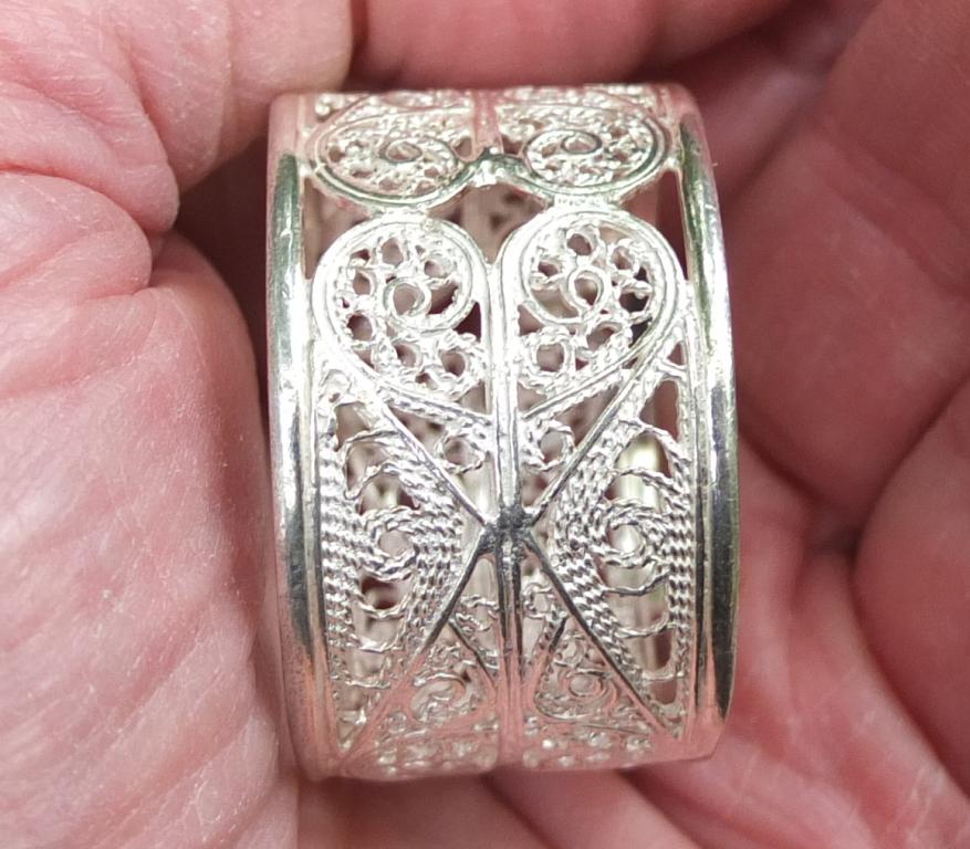 серебряное кольцо для салфеток, филигрань, серебро 925 пр , Россия