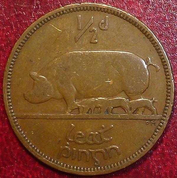 Ирландия 1/2 пенни 1941 года.