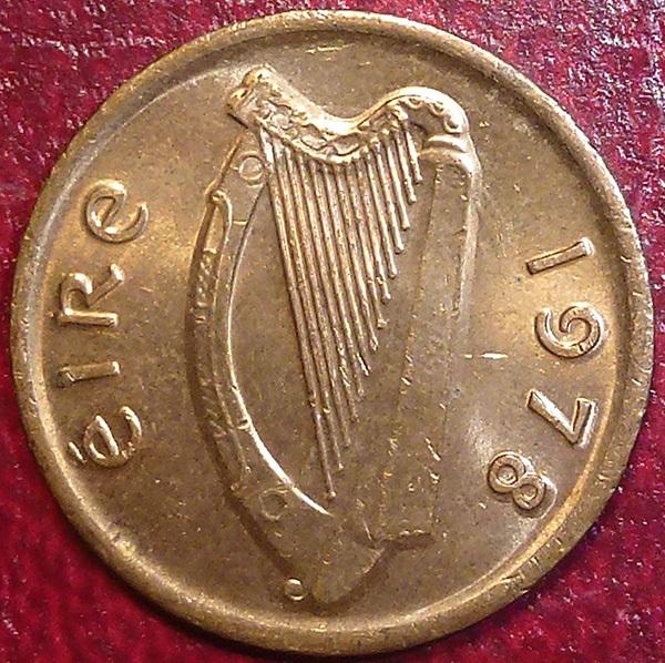 Ирландия 1/2 пенни 1978 года.