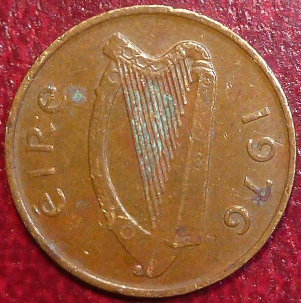 Ирландия 1/2 пенни 1976 года.