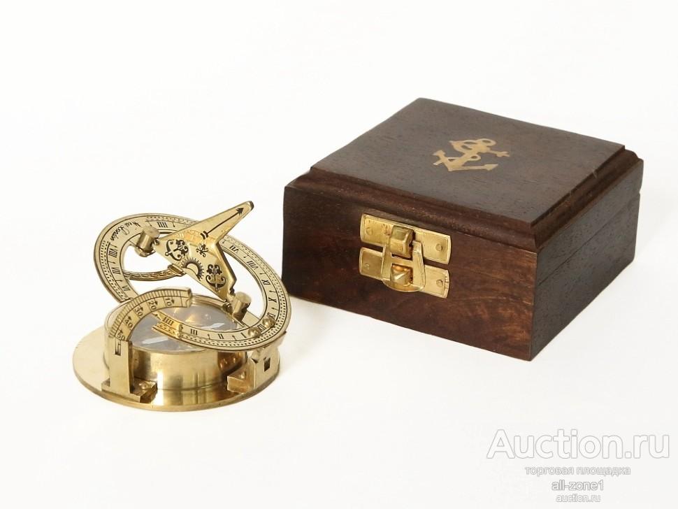 Морской компас в деревянном футляре NA-16047