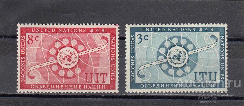 UNITED NATIONS  USA  ООН  Нью-Йорк  Связь UIT   Пара 1956 Сост** MNH
