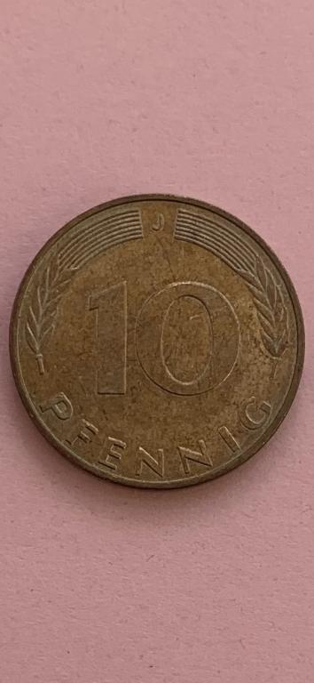 Германия / ФРГ 10 пфенниг 1991 «J» a - unc