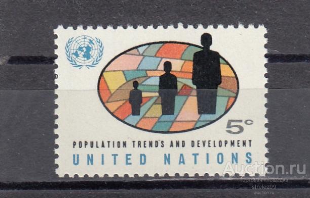 UNITED NATIONS  USA  ООН  Нью-Йорк Популяция человека № 161 1965 Сост** MNH
