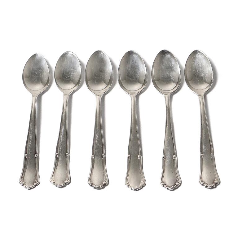 Серебряные кофейные ложки, 6 шт. Швеция, 1939 год