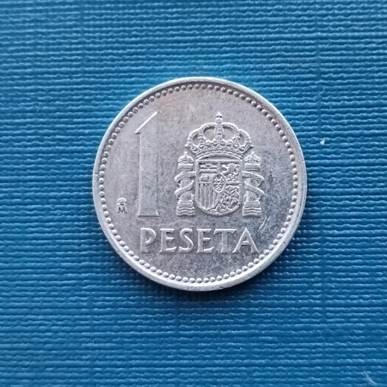 Испания 1 песета 1987 год лот 1