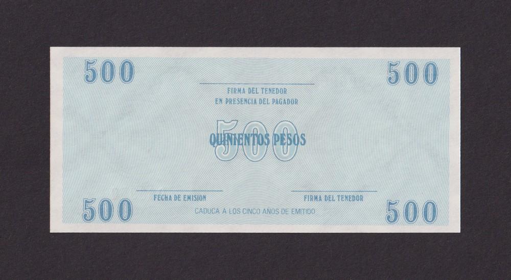 Куба 1985г 500 песо Валютный сертификат UNC (Pick FX18) литера С