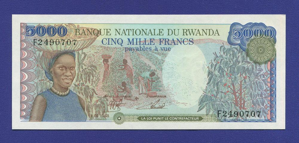 Руанда 5000 франков 1988 UNC