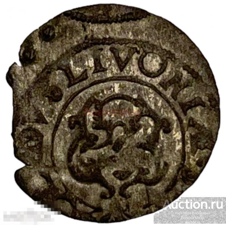 Шведская Ливония 1 солид 1645-1654 гг. 