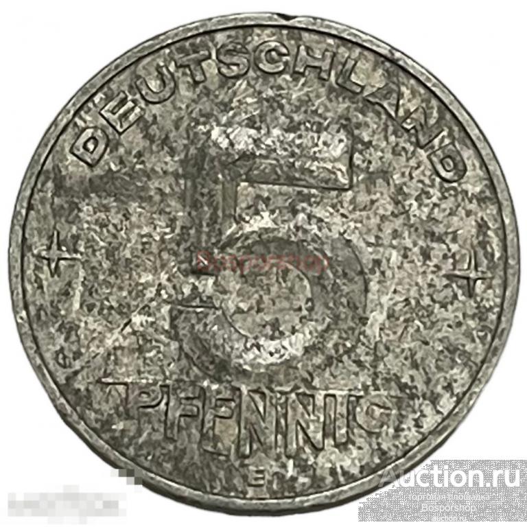 ГДР 5 пфеннигов 1953 г. (E) 