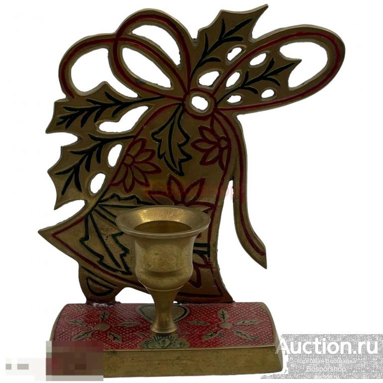 Подсвечник &quot;Колокольчик&quot;, латунь, роспись, 1970-1980 гг, Индия 